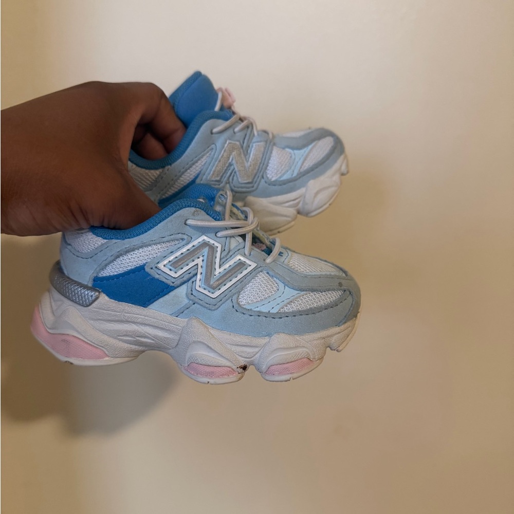 New Balance Kids Light Blue and Pink Sneakers